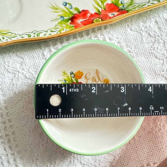 Pioneer Woman Garland 4-Piece Ceramic Condiment Set Winter Bouquet Pattern - Picture 14 of 14